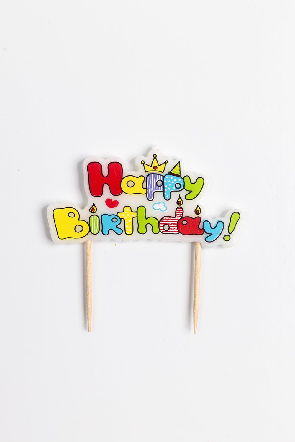 Çok Renkli Happy Birthday Yazılı Mum