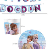 Çok Renkli Frozen ve Elsa Temalı 3'lü Parti Seti