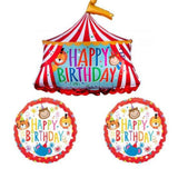 Kırmızı Sirk Temalı Happy Birthday Balon Set