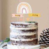 Çok Renkli Gökkuşağı Yıldız Happy Birthday Kürdan Set