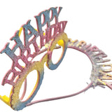 Çok Renkli Happy Birthday Yazılı Taç ve Parti Gözlüğü
