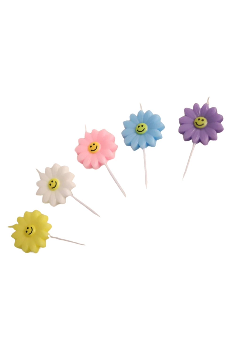 Çok Renkli  5'li Papatya Mum