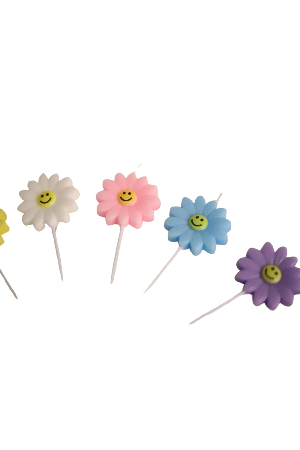 Çok Renkli  5'li Papatya Mum