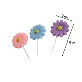 Çok Renkli  5'li Papatya Mum