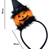 Turuncu Şapkalı Bal Kabağı Figürlü Halloween Kız Çocuk Taç
