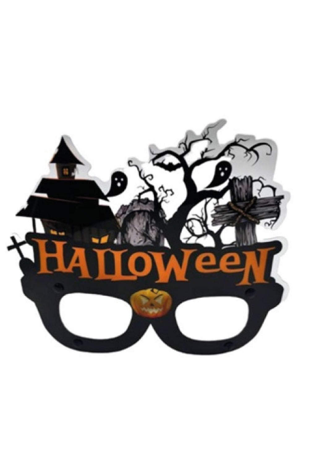 Siyah Halloween Temalı Parti Gözlüğü