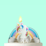 Beyaz 4 Rakamı Unicorn Figür Parti Mumu