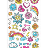 Çok Renkli Gökkuşağı Temalı Kız Çocuk Dövme Set