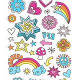 Çok Renkli Gökkuşağı Temalı Kız Çocuk Dövme Set