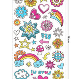 Çok Renkli Gökkuşağı Temalı Kız Çocuk Dövme Set