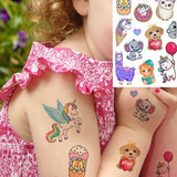 Çok Renkli Sevimli Hayvan Temalı Kız Çocuk Dövme Set