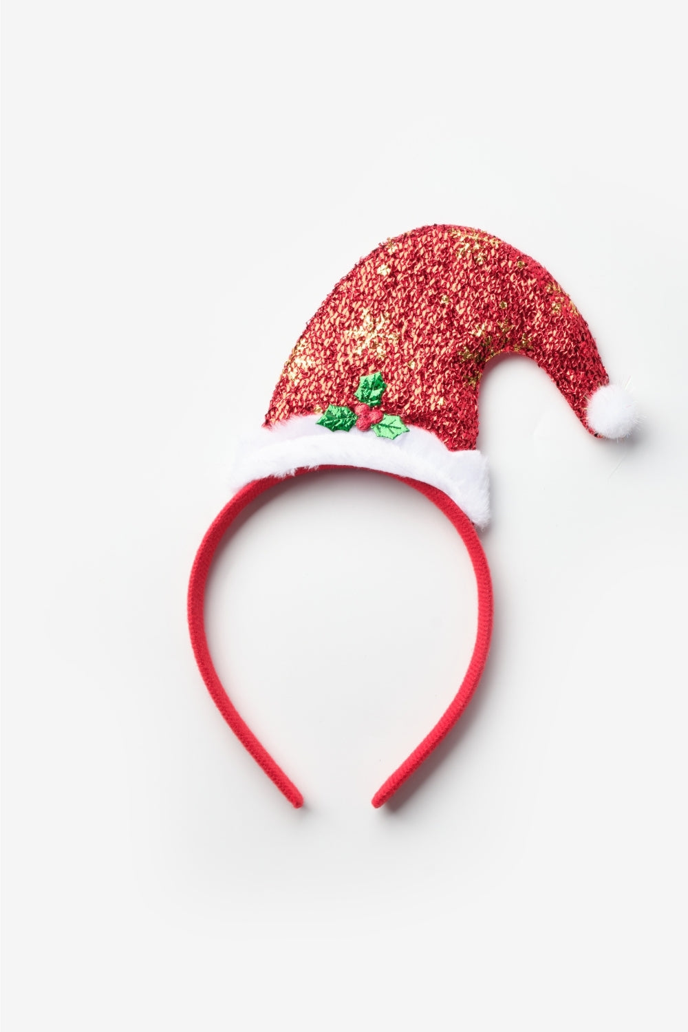 Kırmızı Noel Baba Şapkalı Kız Çocuk Taç