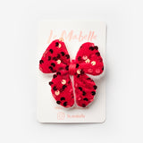 Kırmızı Pullu Fiyonk Kız Çocuk Klips Toka