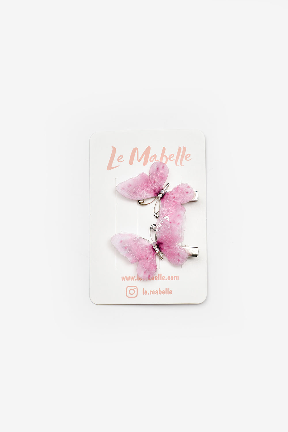 Pembe Kelebek Figürlü İkili Kız Çocuk Klips Toka Set