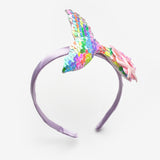 Çok Renkli  Payetli Deniz Kızı Figürlü Kız Çocuk Taç