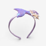 Lila  Payetli Deniz Kızı Figürlü Kız Çocuk Taç