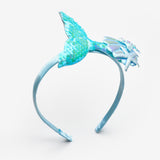 Mavi  Payetli Deniz Kızı Figürlü Kız Çocuk Taç