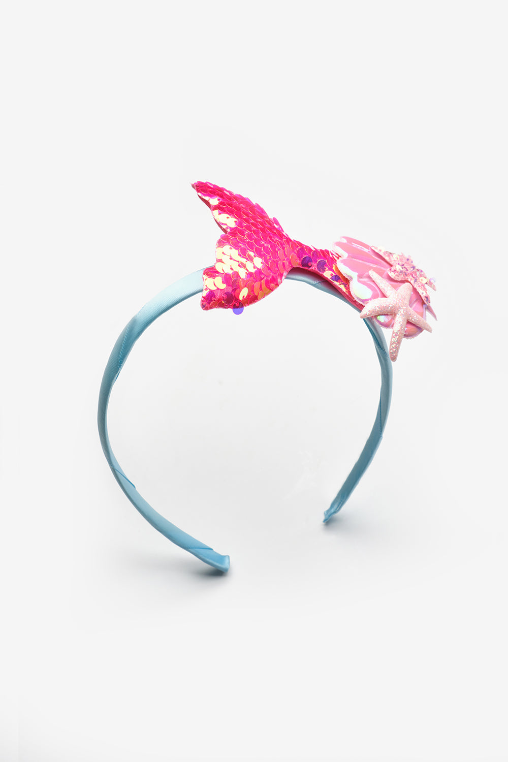 Turuncu  Payetli Deniz Kızı Figürlü Kız Çocuk Taç