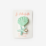 Mint  Deniz Kabuğu Yıldız Kız Çocuk İkili Toka Set