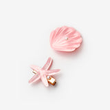 Pembe  Deniz Kabuğu Yıldız Kız Çocuk İkili Toka Set