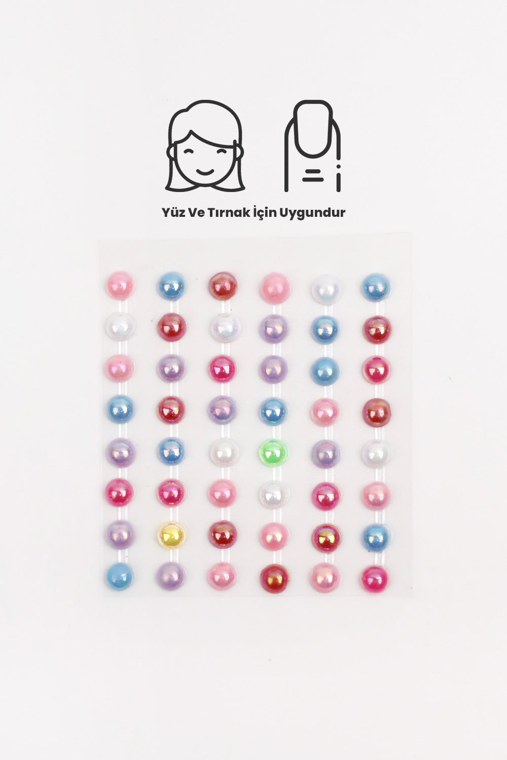 Çok Renkli Boncuk Yüz ve Tırnak Sticker