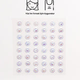 Gümüş Işıltılı Taşlı Yüz ve Tırnak Sticker