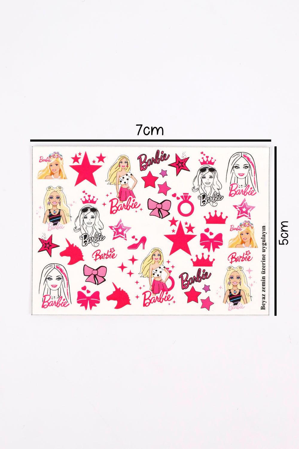 Pembe Barbie Kız Çocuk Tırnak Sticker