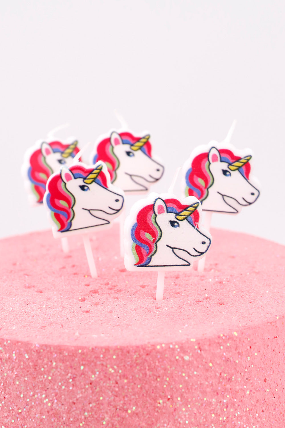 Beyaz  Unicorn Figürlü 5'li Mum
