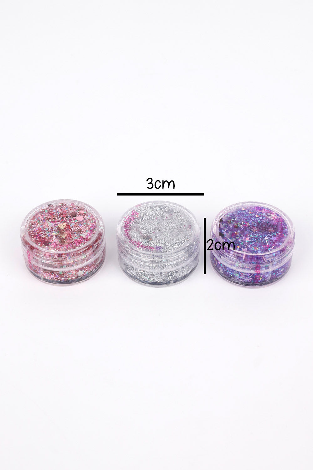 Lila-Gümüş-Fuşya Glitter Simli Kız Çocuk Jel Far