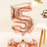 Rose 5 Rakamı Taçlı Balon Set