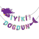 Mor Deniz Kızı Figürlü Banner