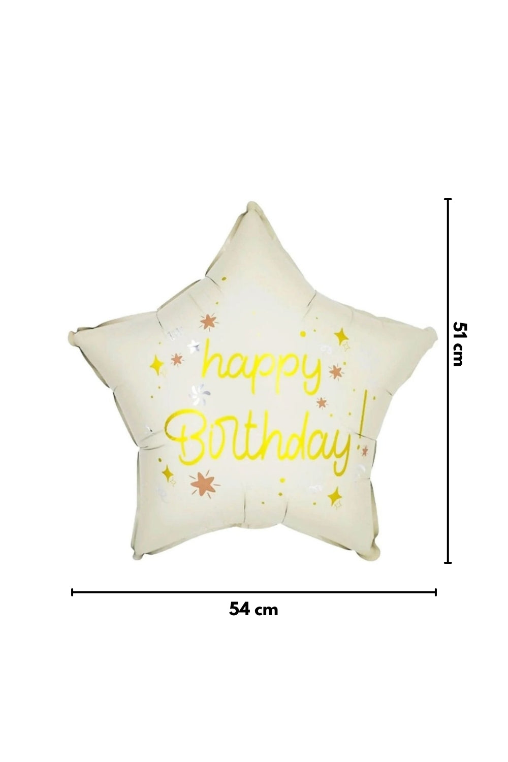 Beyaz Happy Birthday Yazılı Yıldız Balon