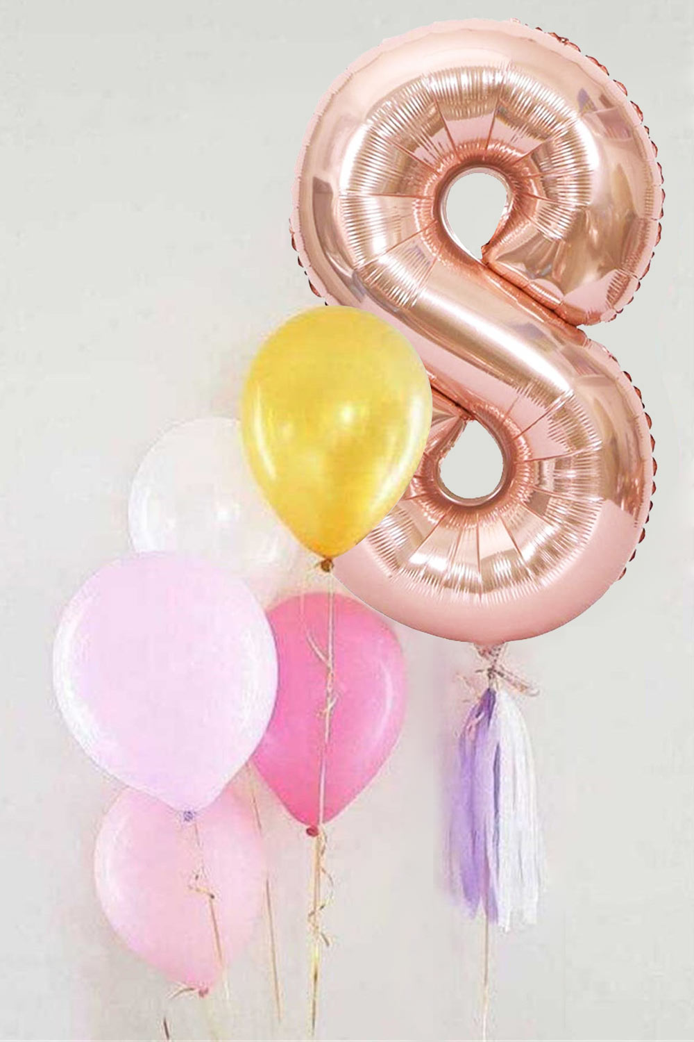 Rose 8 Rakamı Püsküllü Balon Set