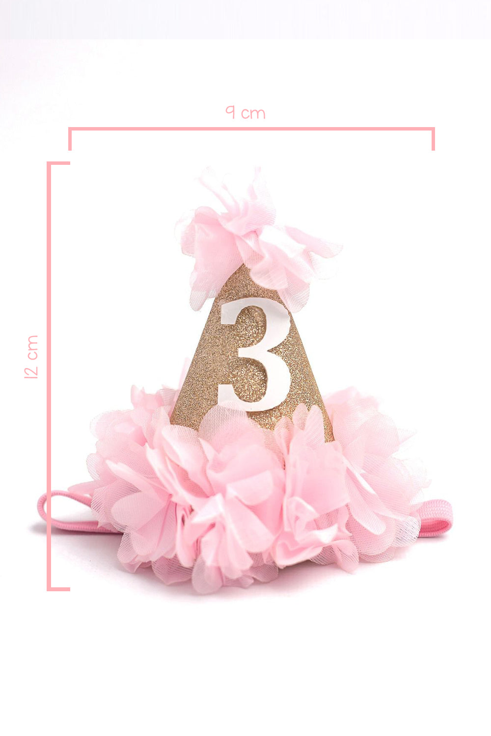 Pembe 3 Yaş Huni Doğum Günü Tacı