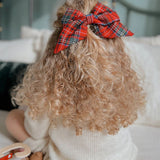 Kırmızı  Ekose Fiyonk Anne Kız Toka Set