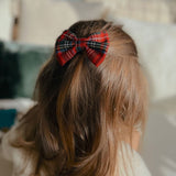 Kırmızı  Ekose Fiyonk Anne Kız Toka Set