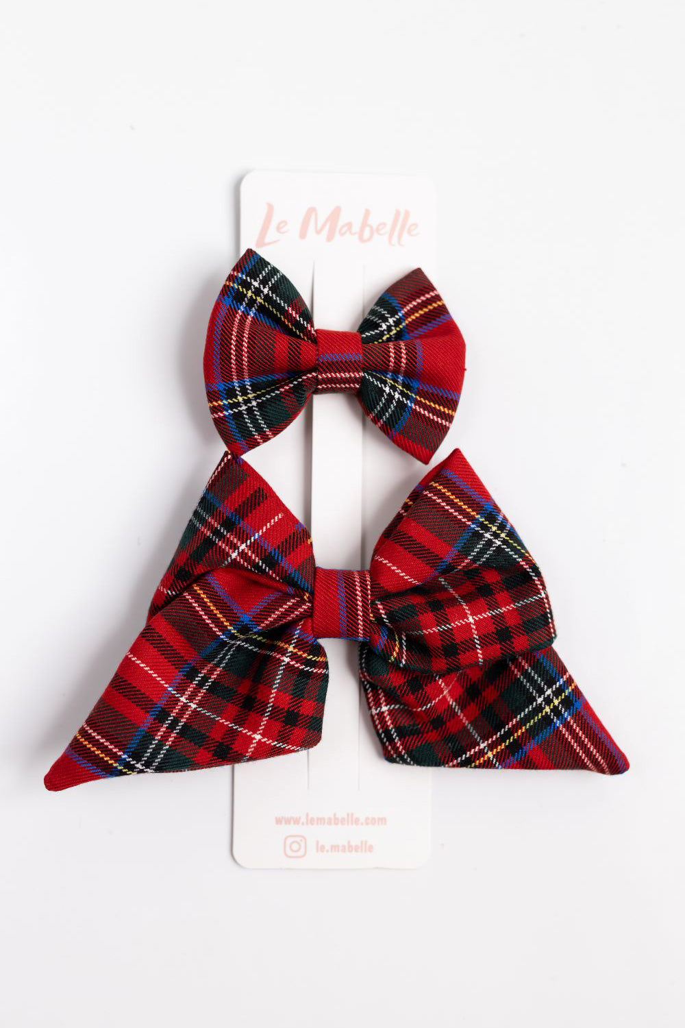 Kırmızı  Ekose Fiyonk Anne Kız Toka Set