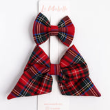 Kırmızı  Ekose Fiyonk Anne Kız Toka Set