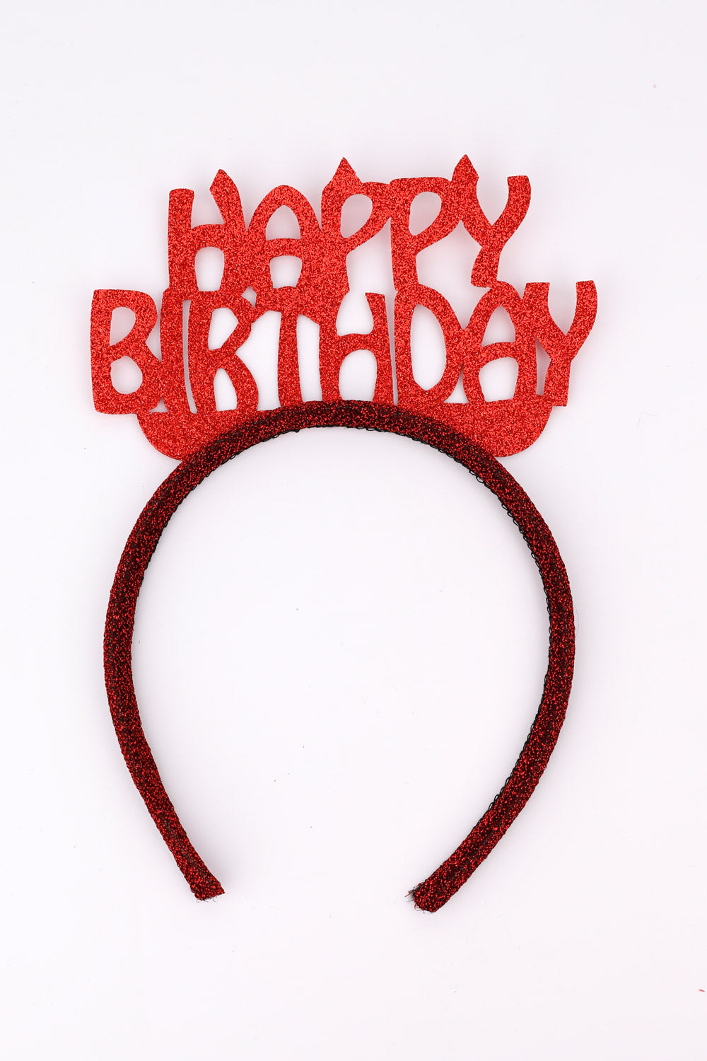 Kırmızı Simli Eva Happy Birthday Kız Çocuk Taç