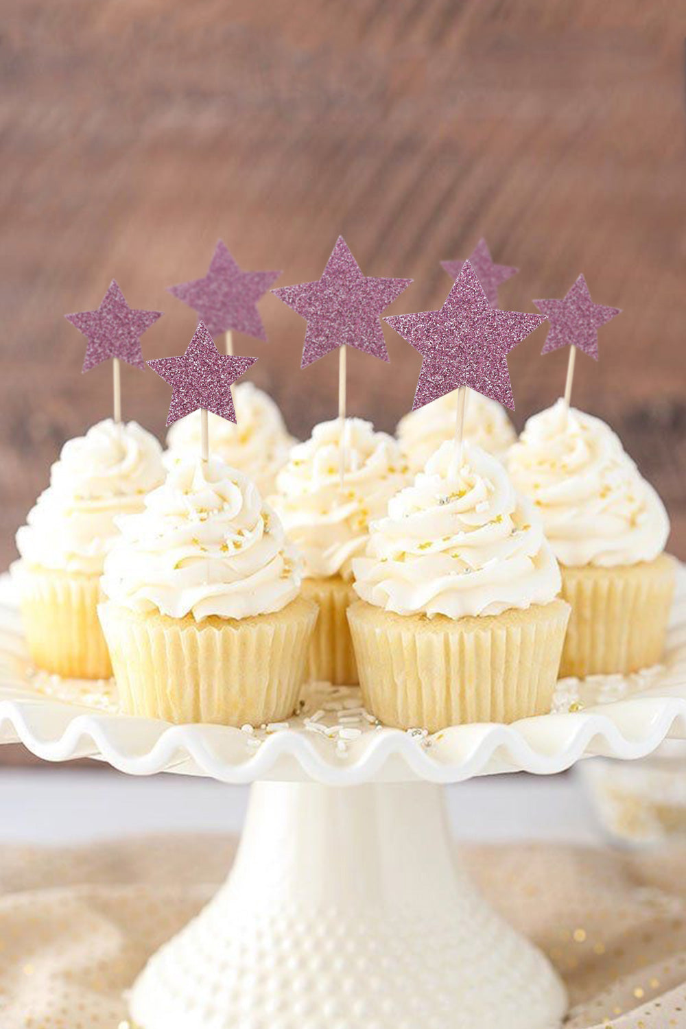 Lila Happy Birthday Yıldız Pasta Süsü