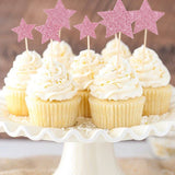 Pembe Happy Birthday Yıldız Pasta Süsü
