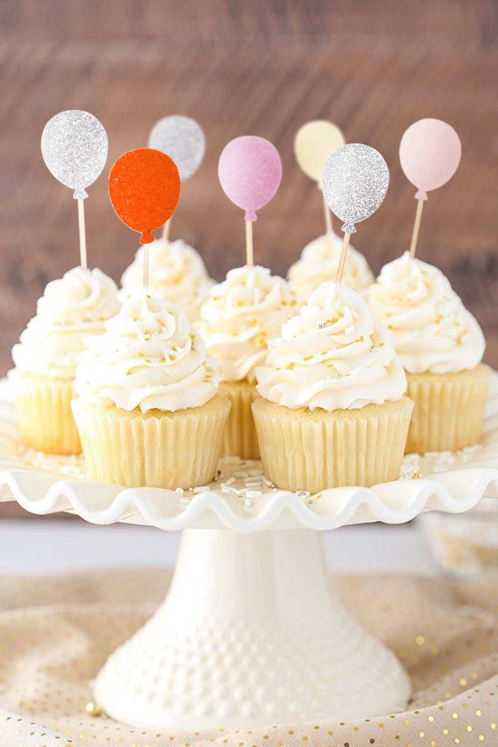 Gümüş Happy Birthday Balon Pasta Süsü