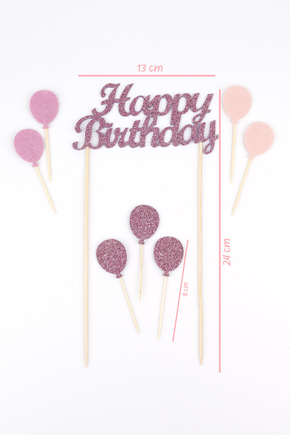 Lila Happy Birthday Balon Pasta Süsü