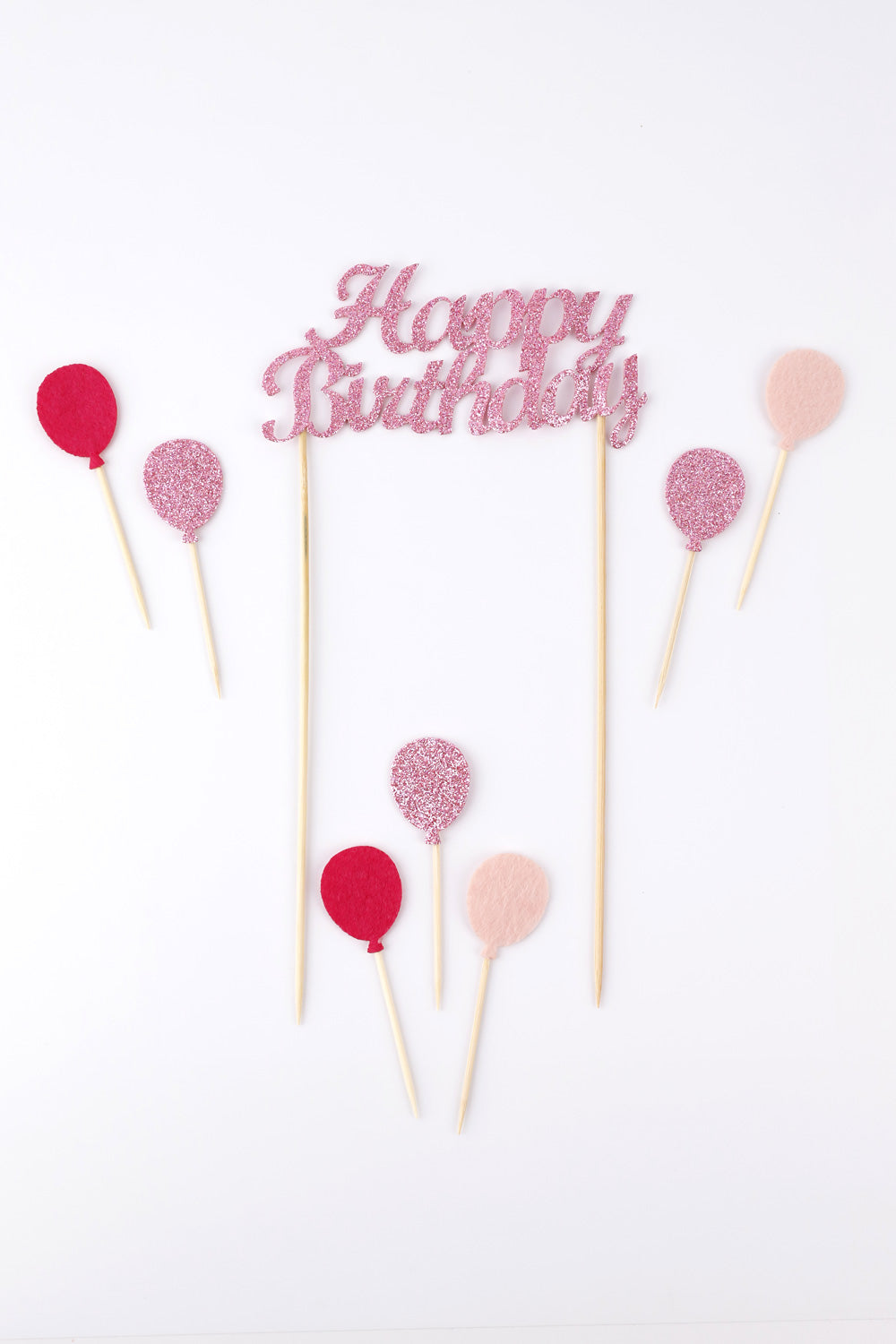 Pembe Happy Birthday Balon Pasta Süsü