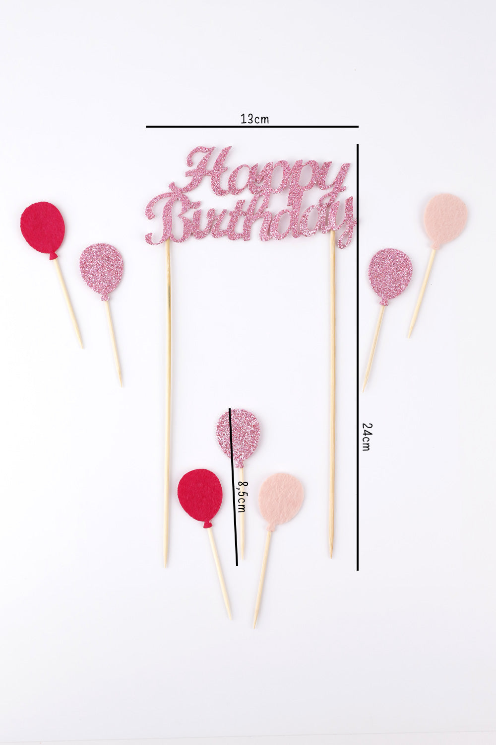 Pembe Happy Birthday Balon Pasta Süsü