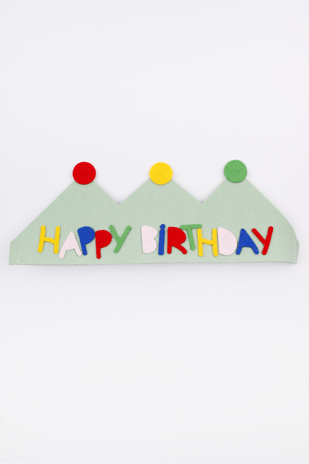 Yeşil Lastikli Keçe Happy Birthday Taç