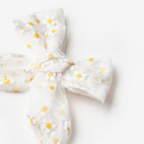 Beyaz  Papatya Baskılı Kız Çocuk Tül Klips Toka