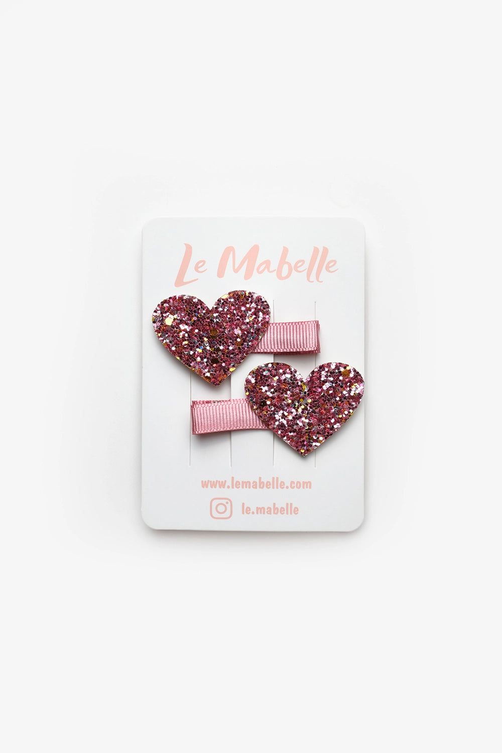 Pembe Simli Kalp Figürlü 2'li Kız Çocuk Klips Toka