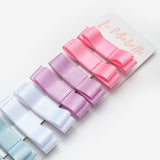 Çok Renkli Soft 8'li Mini Kurdele Fiyonk Kız Çocuk Toka Set