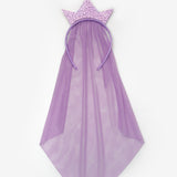 Lilac Tulle Detailed Queen Figured Girl's Crown